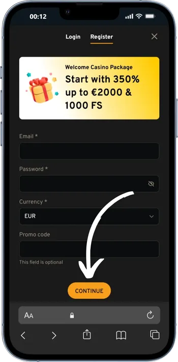 Lucky Trunk email and password form